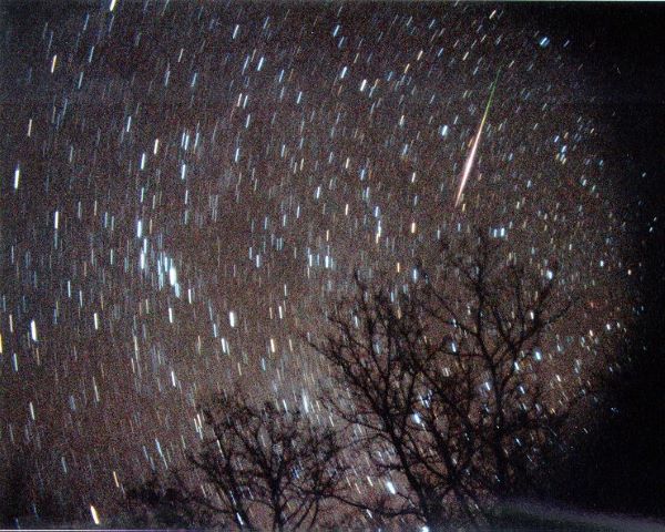 Leonid Meteor Shower taken in North Carolina in November 1998